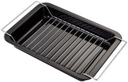 JUDGE Tava cuptor cu suport Judge-Essentials Enamel, otel carbon email, 39x25x5 cm, negru argintiu (HO-JS30)