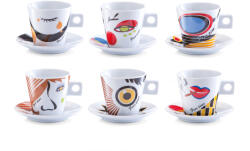 Zeller Set servire espresso 12 piese Zeller-Bright Eyes, portelan, multicolor (ZE-26510)