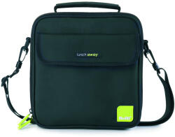 ibili Set geanta termoizolanta si doua caserole pentru pranz Ibili-Lunch away, poliester silicon plastic, 21x12x22 cm, negru verde (IB-753450)