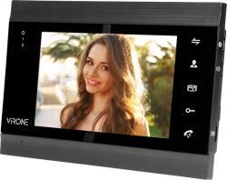 VIRONE Monitor video, handset-free, color, LCD 7", WiFi + APP pentru telefon, cu slot pentru card de memorie TF, control poartă, negru, pentru extinderea gamei VIFIS Full HD