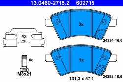 ATE 13.0460-2715.2 Set placute frana, frana disc