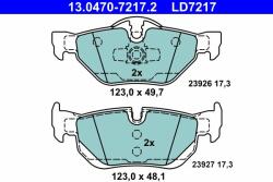 ATE 13.0470-7217.2 Set placute frana, frana disc