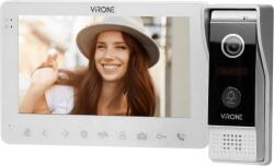 VIRONE Set de video-interfonie, handset, monitor LCD de 7", meniu OSD, WI-FI + APP pentru telefon, cu slot pentru card de memorie TF, control poartă, alb, VIFAR