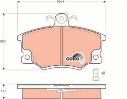 TRW GDB458 Set placute frana, frana disc