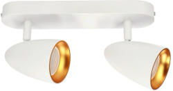 EDO Lighting Solutions OVO 2 White Gold plafonieră cu spot dublu, bandă, IP20, 2xGU10, alb, inel auriu EDO777238 Edo Solutions