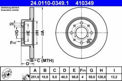 ATE 24.0110-0349.1 Disc frana