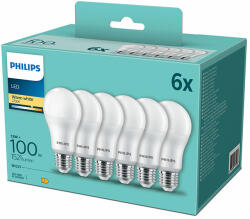Philips Set de 6x becuri cu LED A67 E27 13W =100W 2700K 1521lm Philips