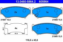 ATE 13.0460-5864.2 Set placute frana, frana disc