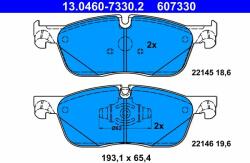 ATE 13.0460-7330.2 Set placute frana, frana disc