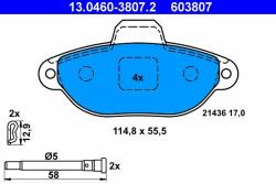 ATE 13.0460-3807.2 Set placute frana, frana disc