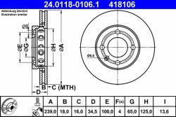 ATE 24.0118-0106.1 Disc frana