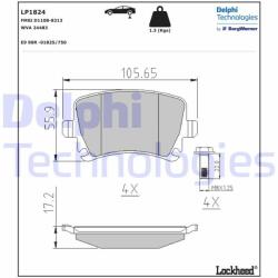 DELPHI LP1824 Set placute frana, frana disc