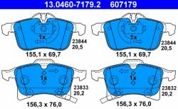 ATE 13.0460-7179.2 Set placute frana, frana disc