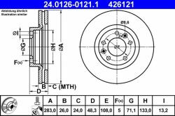 ATE 24.0126-0121.1 Disc frana