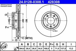 ATE 24.0128-0308.1 Disc frana