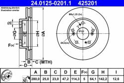 ATE 24.0125-0201.1 Disc frana