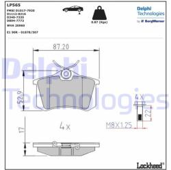 DELPHI LP565 Set placute frana, frana disc