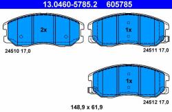 ATE 13.0460-5785.2 Set placute frana, frana disc