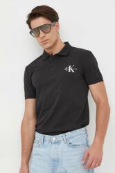 Calvin Klein Jeans poló fekete, férfi, nyomott mintás - fekete M - answear - 23 990 Ft