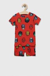 Gap gyerek pamut pizsama x Marvel piros, mintás - piros 80-86