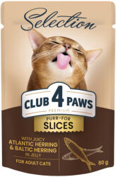 CLUB 4 PAWS Premium Selection Purr for Slices herring jelly 12x80 g