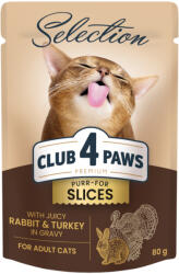 CLUB 4 PAWS Premium Selection Purr for Slices rabbit & turkey gravy 12x80 g