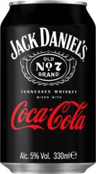 JACK&COKE Coca Cola és Jack Daniel's Tennessee Whiskey alkoholos szénsavas üditőital 5% 330 ml
