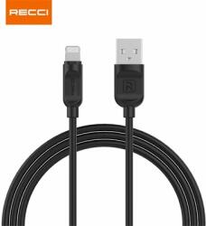 Recci RCL-P100B Lightning-USB kábel, fekete - 1m (6955482576106) (6955482576106)