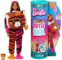 Mattel Papusa Barbie, Seria Jungle, Cutie Reveal, Tiger, 10 surprize, HKP99