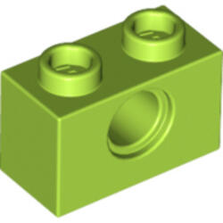 LEGO® Alkatrészek (Pick a Brick) Lime Technic 1X2 Elem, Lyukkal 6132372