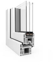  90x90 cm, bukó-nyíló, balos, fehér, háromrétegű üvegezésű EkoSun 70 CL műanyag ablak