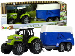 Lean-toys Traktor ló pótkocsival Sound Green Farm