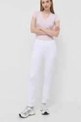 Armani Exchange pantaloni de trening culoarea alb, cu imprimeu PPYX-SPD0SM_00X