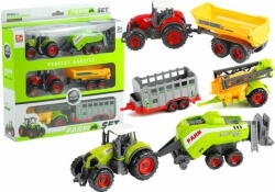 Lean-toys Traktorok és pótkocsik Mezőgazdasági gépek készlet 6in1