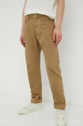 G-Star RAW pantaloni de bumbac culoarea bej, drept PPYX-SJM0CR_08J (D22051.D300)