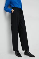 United Colors of Benetton pantaloni femei, culoarea negru, drept, high waist PPYX-SPD0JJ_99X