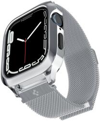 Spigen Metal Fit Pro szíj és tok - Apple Watch 8/7 45mm - ezüst (ACS04584)
