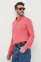 Ralph Lauren cămașă din bumbac bărbați, culoarea roșu, cu guler button-down, regular 710654408 PPYX-KDM04S_33A