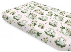  Baby Shop pamut, gumis lepedő 70*140 cm - Baba állatok rózsaszín
