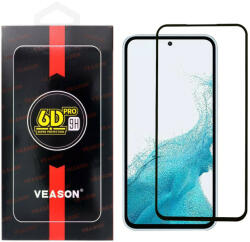 Samsung Galaxy A54 5G / S23 FE 5G üvegfólia, tempered glass, előlapi, edzett, hajlított, fekete kerettel, Veason 6D Pro