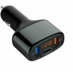 Tellur TLL151171 autós töltő 5.4A (2 x USB + Type C kábel), fekete