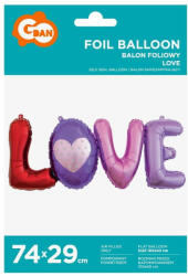 Godan Fólia lufi - LOVE felirat, csak csak levegővel tölthető, 74x29cm (LUFI452130)