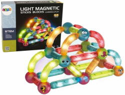 Lean-toys Világító oktatási mágneses téglák 52 elemet tartalmazó készlet