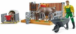 BRUDER Grajd pentru vaci și viței cu fermier (62611) (62611) Figurina