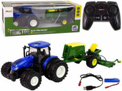  Lean-toys 1: 24 méretarányú távirányítású traktor tartozékokkal
