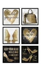 Heinner Set 6 tablouri decorative Gold Heart (HR-S6STKO21) - marketforall