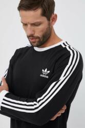 Adidas pamut hosszúujjú 3-Stripes Long Sleeve Tee fekete, nyomott mintás, IA4877 - fekete XS