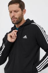 Adidas pamut melegítőfelső fekete, férfi, nyomott mintás, kapucnis, IC0433 - fekete XL