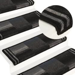 vidaXL Covorașe de scări autoadezive 5 buc 65x25 cm negru și gri (149842)
