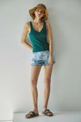 Medicine farmer rövidnadrág női, sima, magas derekú - kék XL